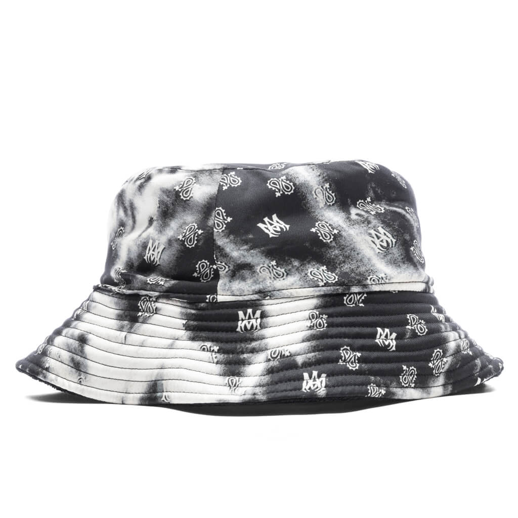 Micro Paisley Reverse Bucket Hat - Black - Image 3