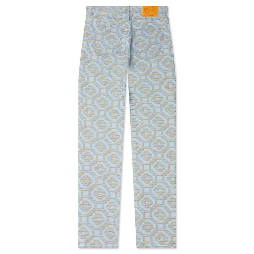 Monogram Denim Pants - Blue - Image 2
