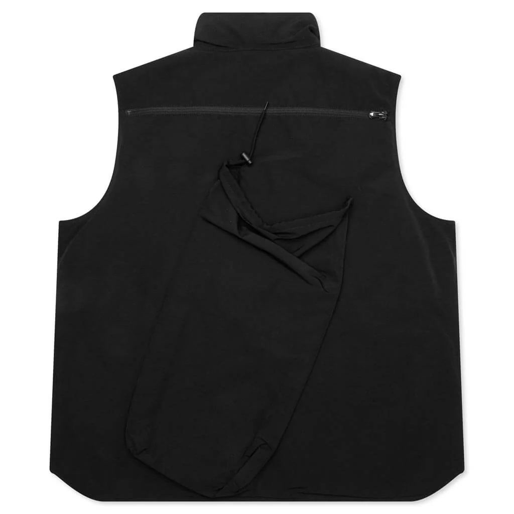 Multi-Pocket Zipped Down Vest - Black - Image 2