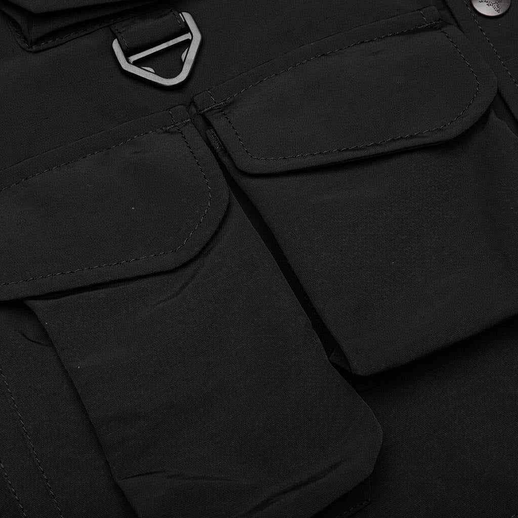 Multi-Pocket Zipped Down Vest - Black - Image 3