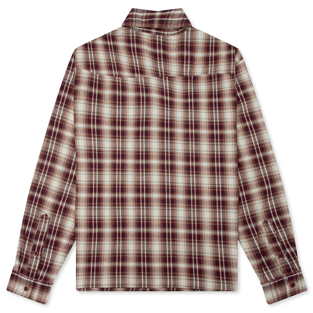 Wordmark Button Up - Burgandy - Image 2