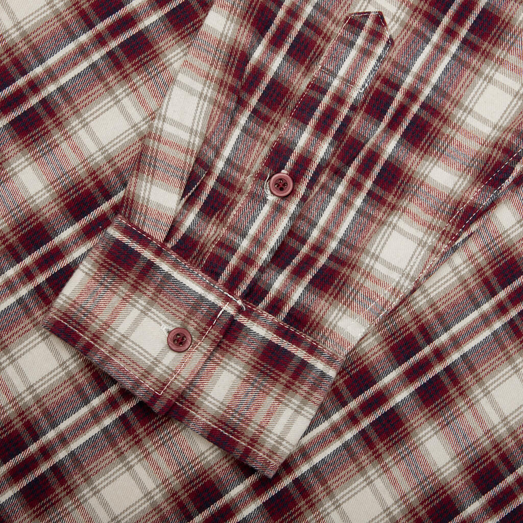 Wordmark Button Up - Burgandy - Image 4