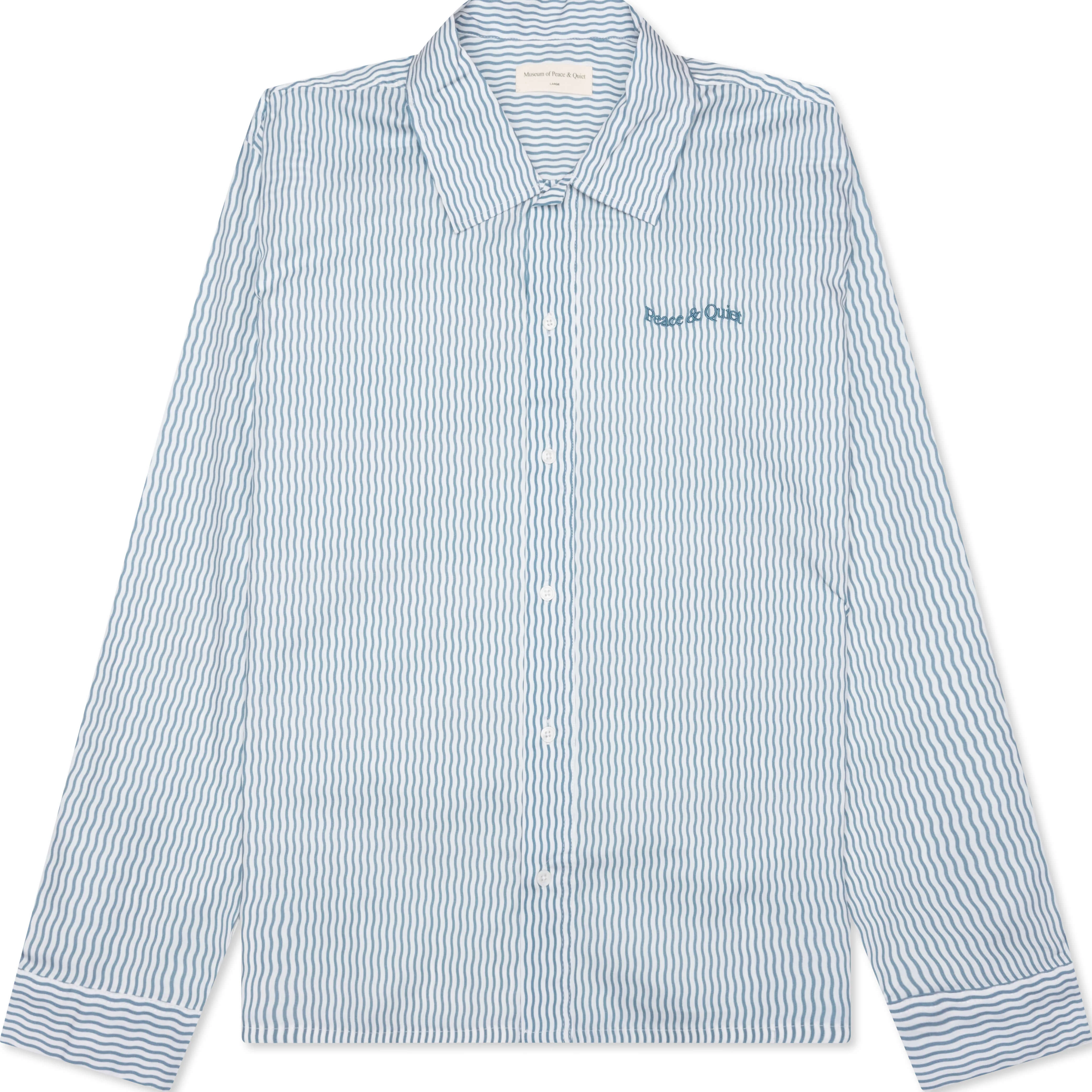 Wordmark Poplin Button-Up - Baby Blue