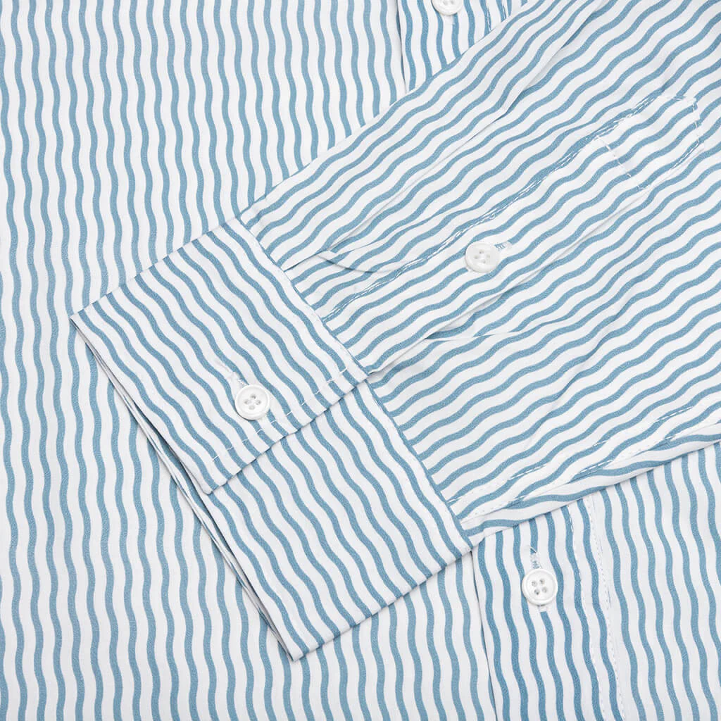 Wordmark Poplin Button-Up - Baby Blue - Image 4