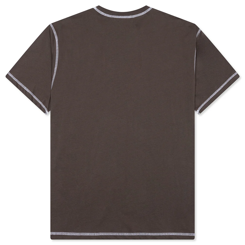 Wordmark Reverse Stitched T-Shirt - Brown - Image 2