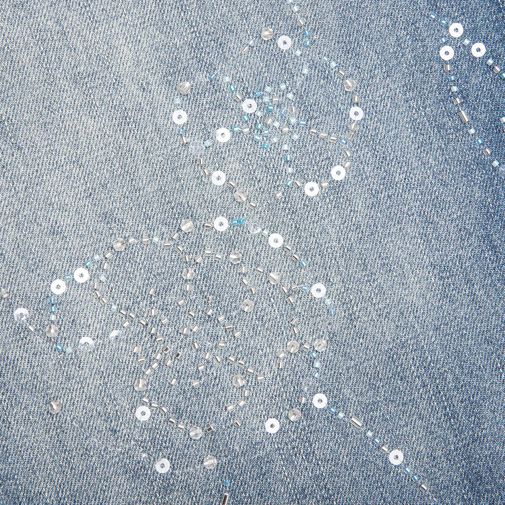 Beaded Wide Jeans - Dark Wash - Image 5