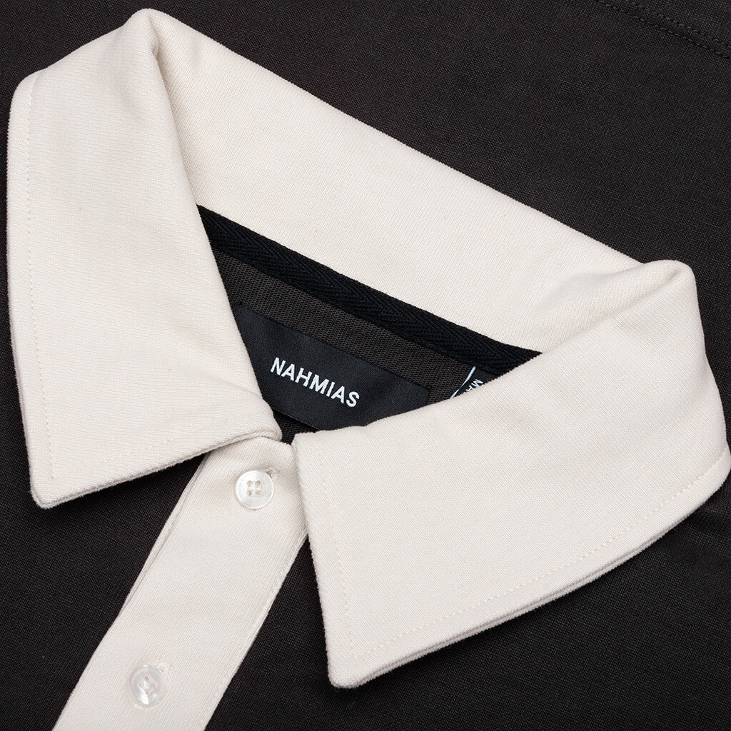 Collegiate S/S Polo Shirt - Off Black - Image 3