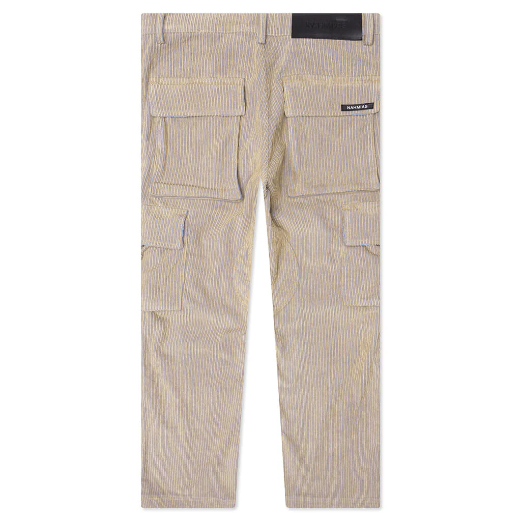 Corduroy Logo Cargo Pants - Beige Wash - Image 2