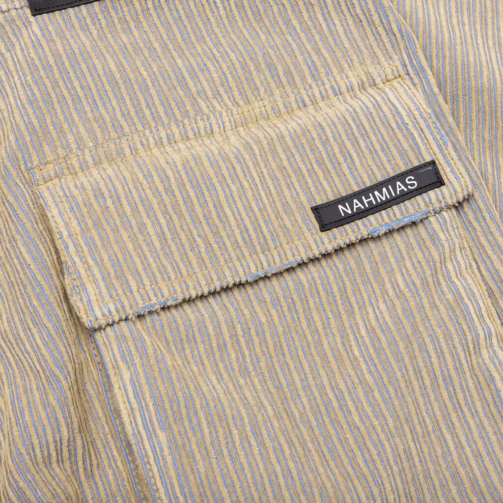 Corduroy Logo Cargo Pants - Beige Wash - Image 5