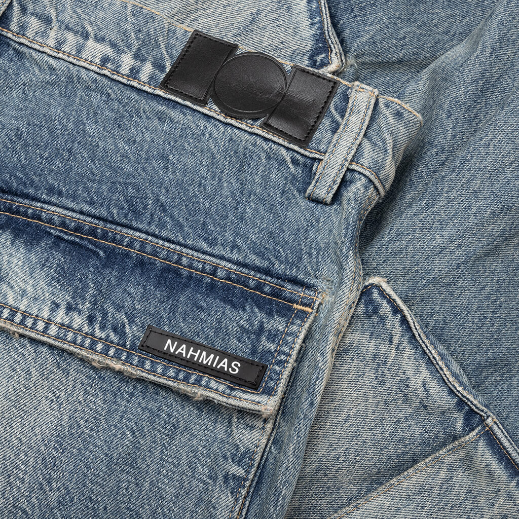 Denim Logo Cargos - Light Wash - Image 5