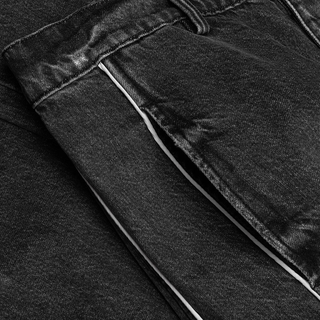 Denim Track Logo Cargo Pants - Dark Wash - Image 3