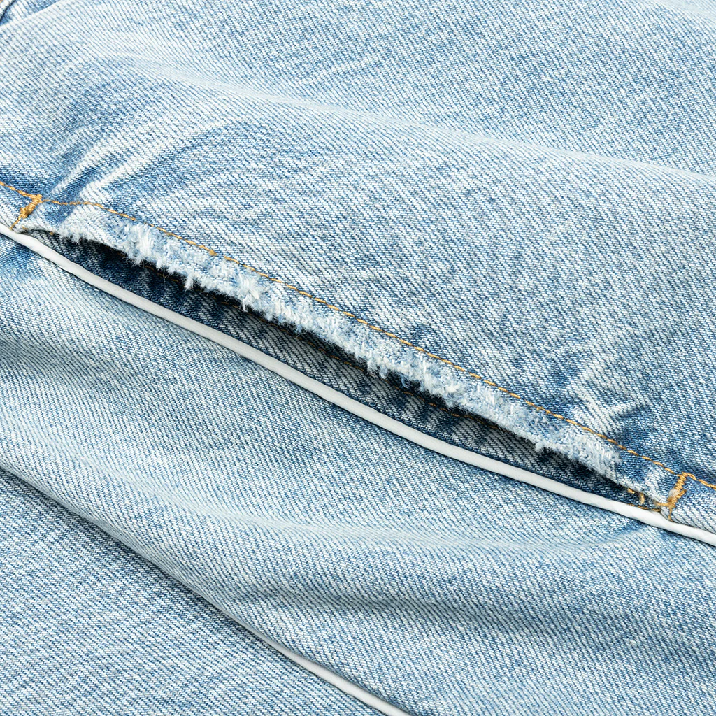 Denim Track Logo Cargos - Light Wash - Image 3