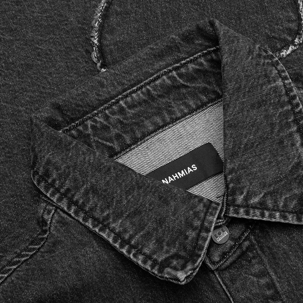 Heart Patchwork L/S Shirt - Heart Charcoal Wash - Image 3