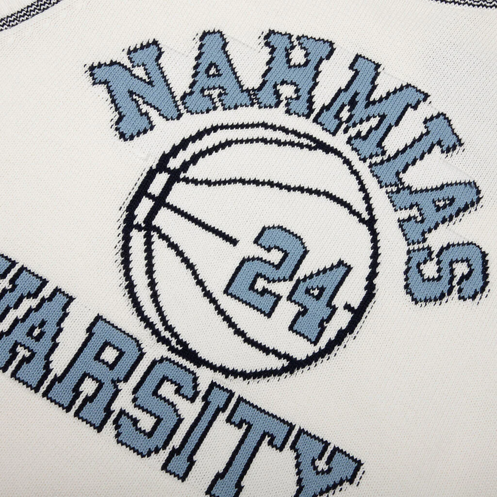 Knit Varsity Basketball Jersey - White - Image 3