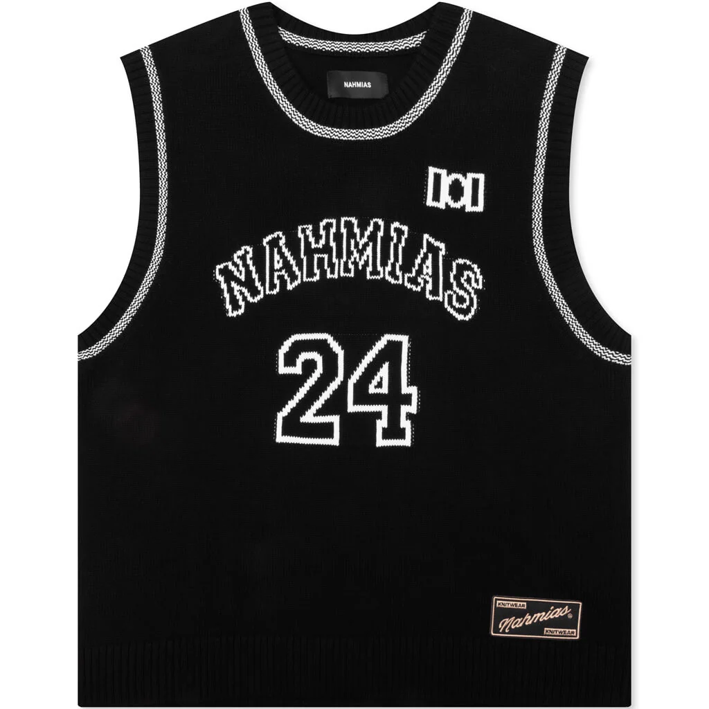 Knitted 24 Basketball Jersey - Black