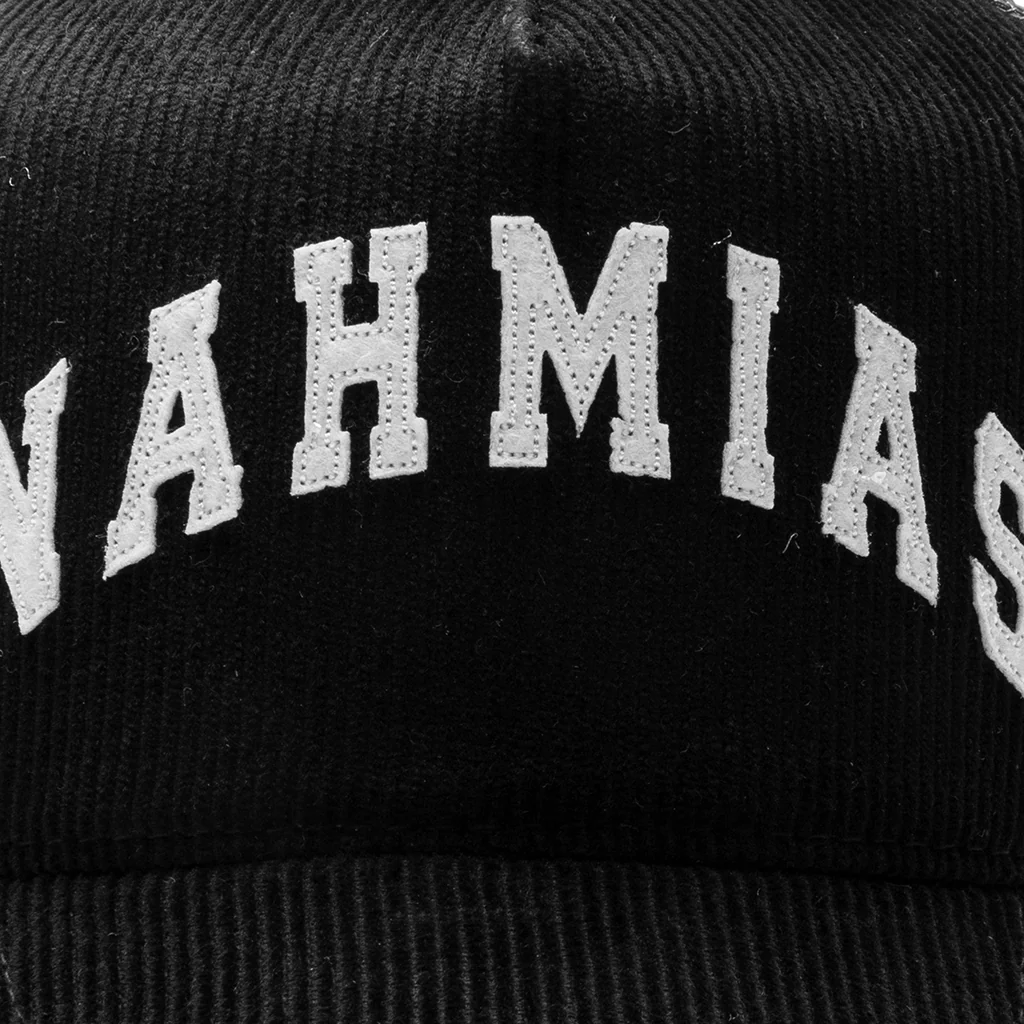 Nahmias Varsity Corduroy Trucker Hat - Black - Image 2