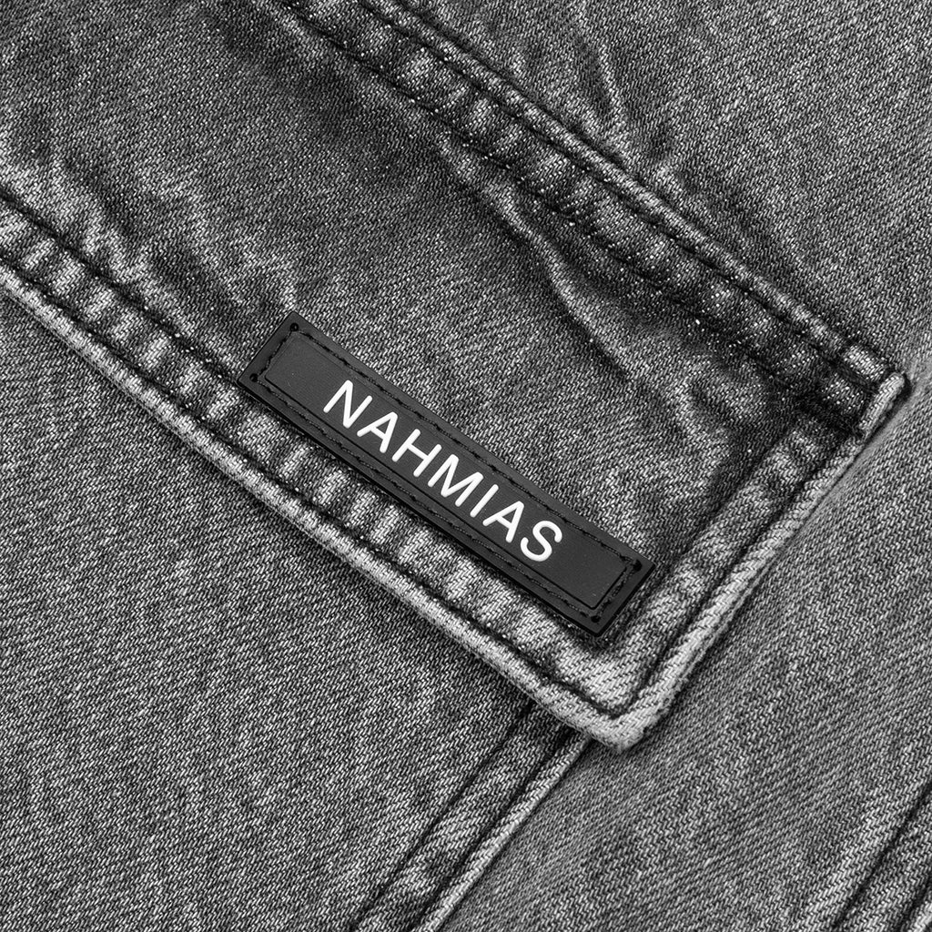 Washed Pleated Cargo Shorts - Grey Wash - Image 5