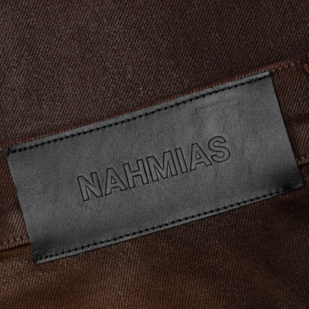 Waxed Denim Logo Cargo Pant -Brown Wash - Image 5