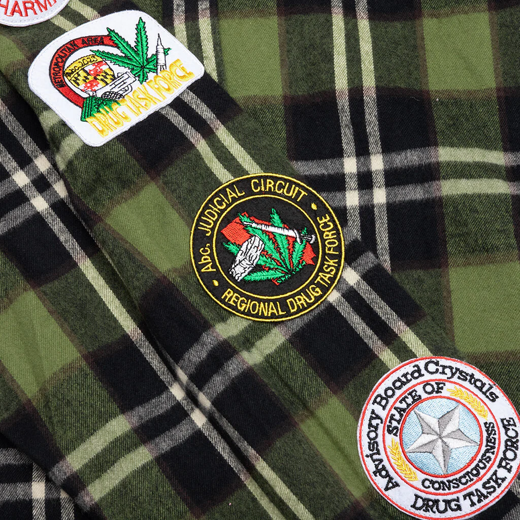 NARC Flannel Shirt - Green - Image 3