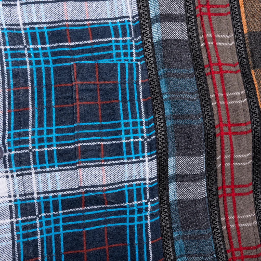 7 Cuts Zipped Wide Flannel Shirt - Assorted - Image 4