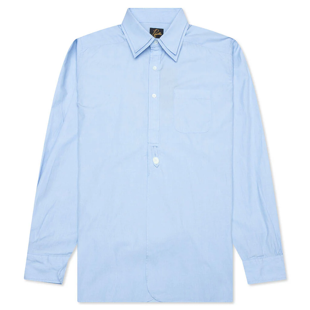 Double Regular Collar Shirt - Sax Blue