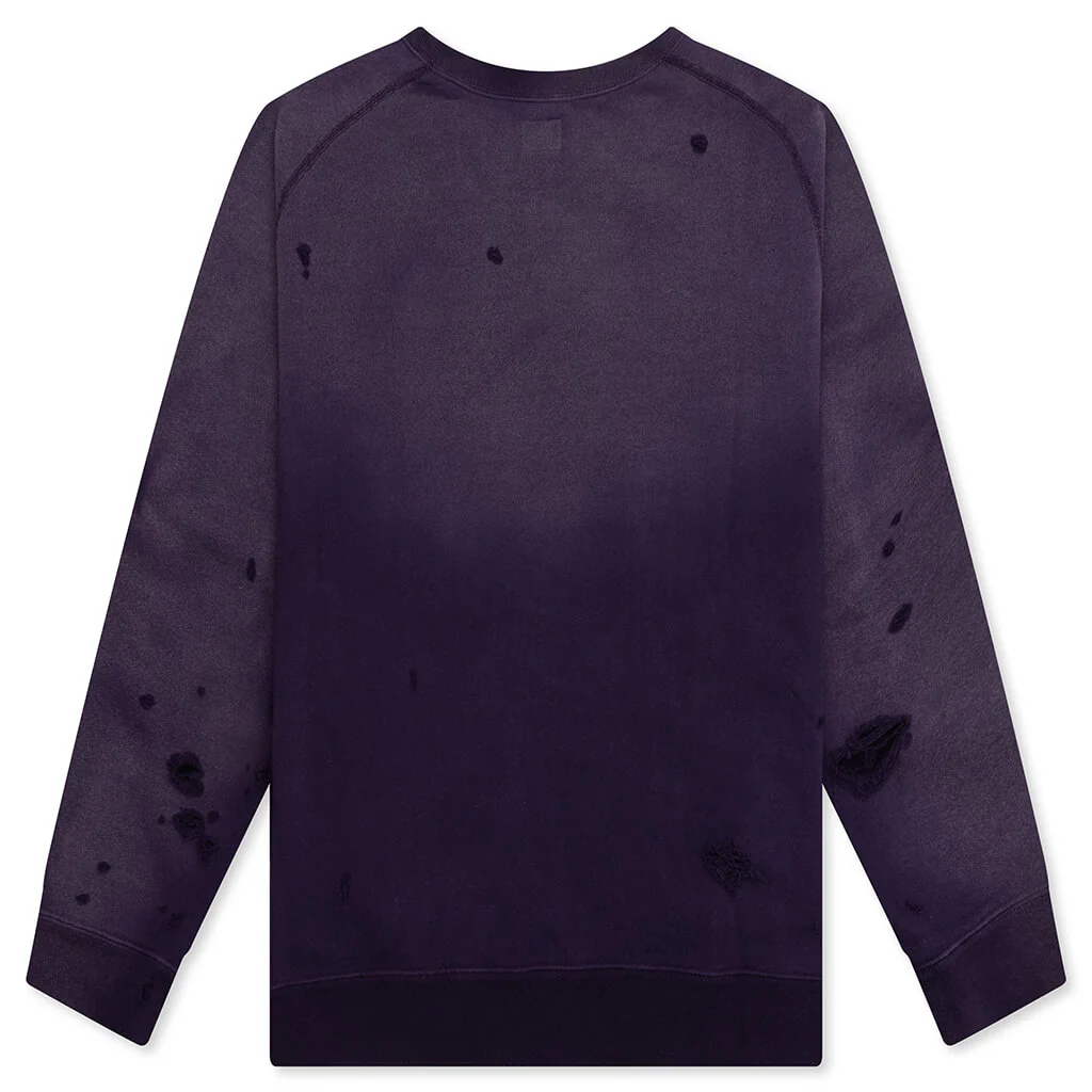 Cotton French Terry Deconstructed Sweatshirt - Purple - Image 2