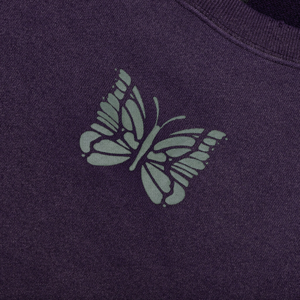 Cotton French Terry Deconstructed Sweatshirt - Purple - Image 3