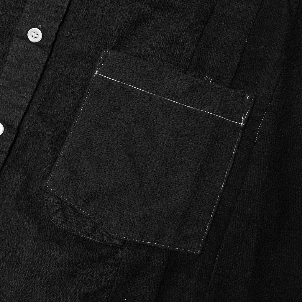 Flannel Shirt 7 Cuts Shirt Over Dye - Black - Image 4