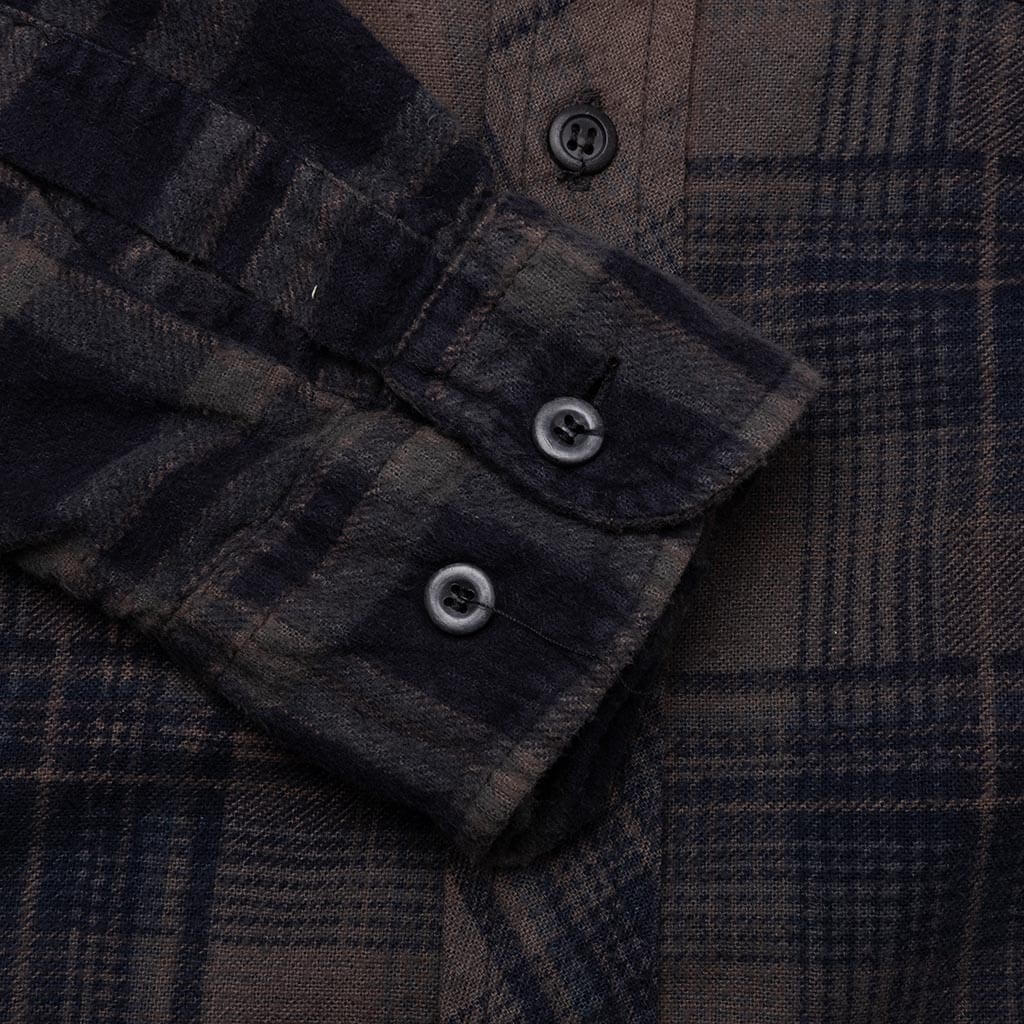 Flannel Shirt 7 Cuts Shirt Over Dye - Brown - Image 5