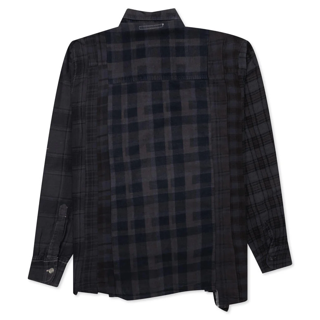Flannel Shirt 7 Cuts Shirt Over Dye - Purple - Image 2
