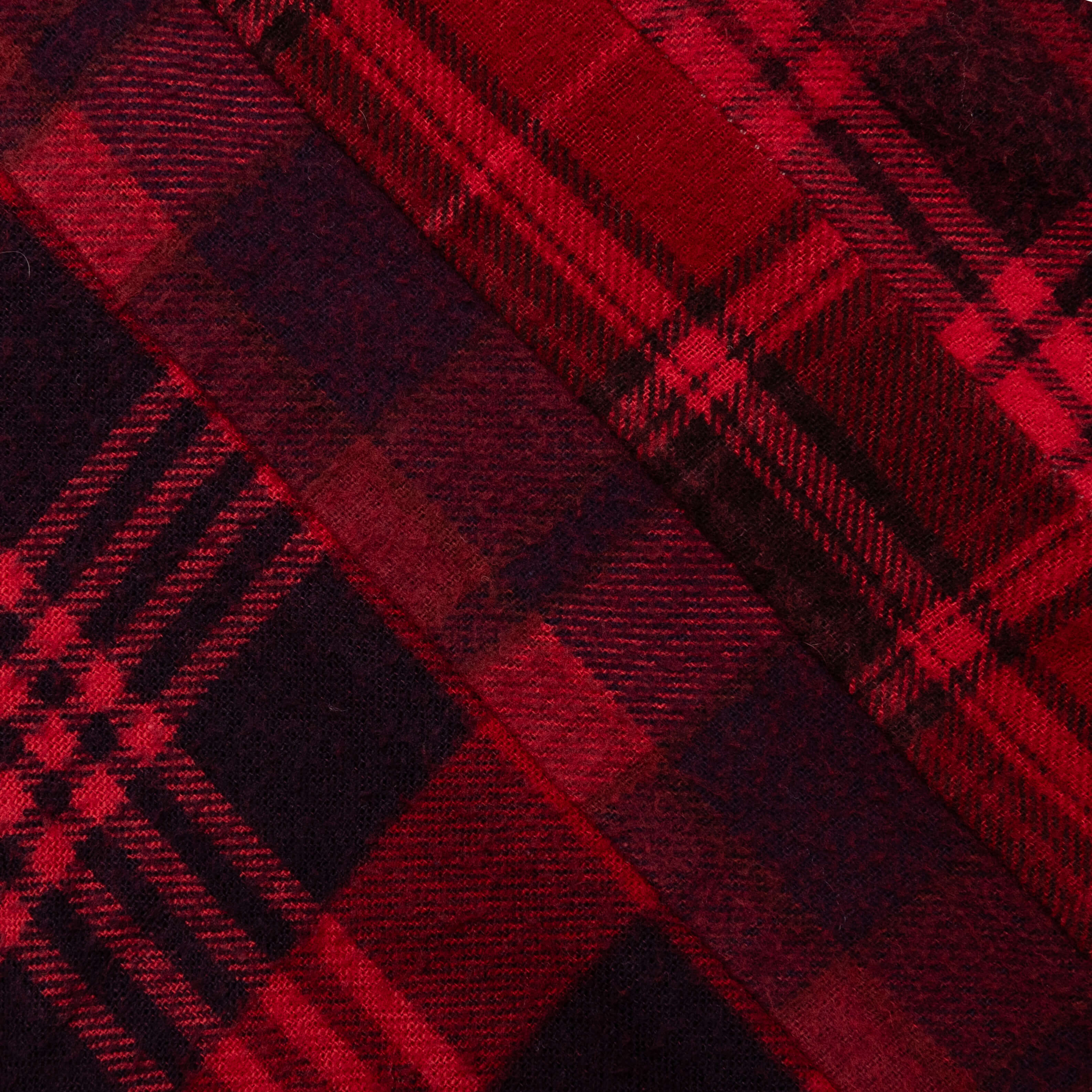 Flannel Shirt 7 Cuts Shirt Over Dye - Red - Image 5