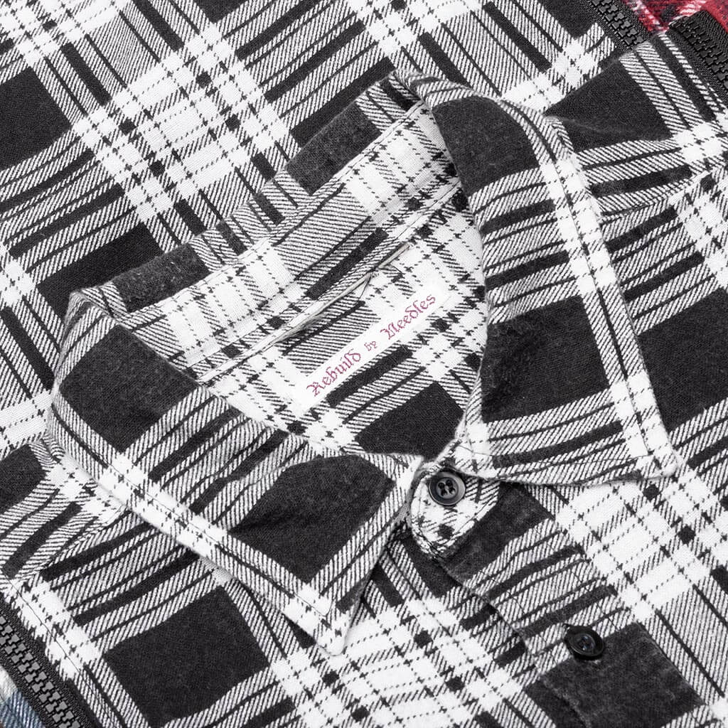 Flannel Shirt 7 Cuts Zipped Wide Shirt - Assorted - Image 3