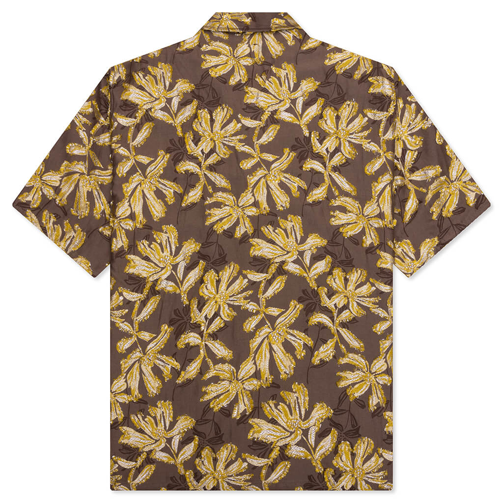 Flower Cut Cabana Shirt - Brown - Image 2