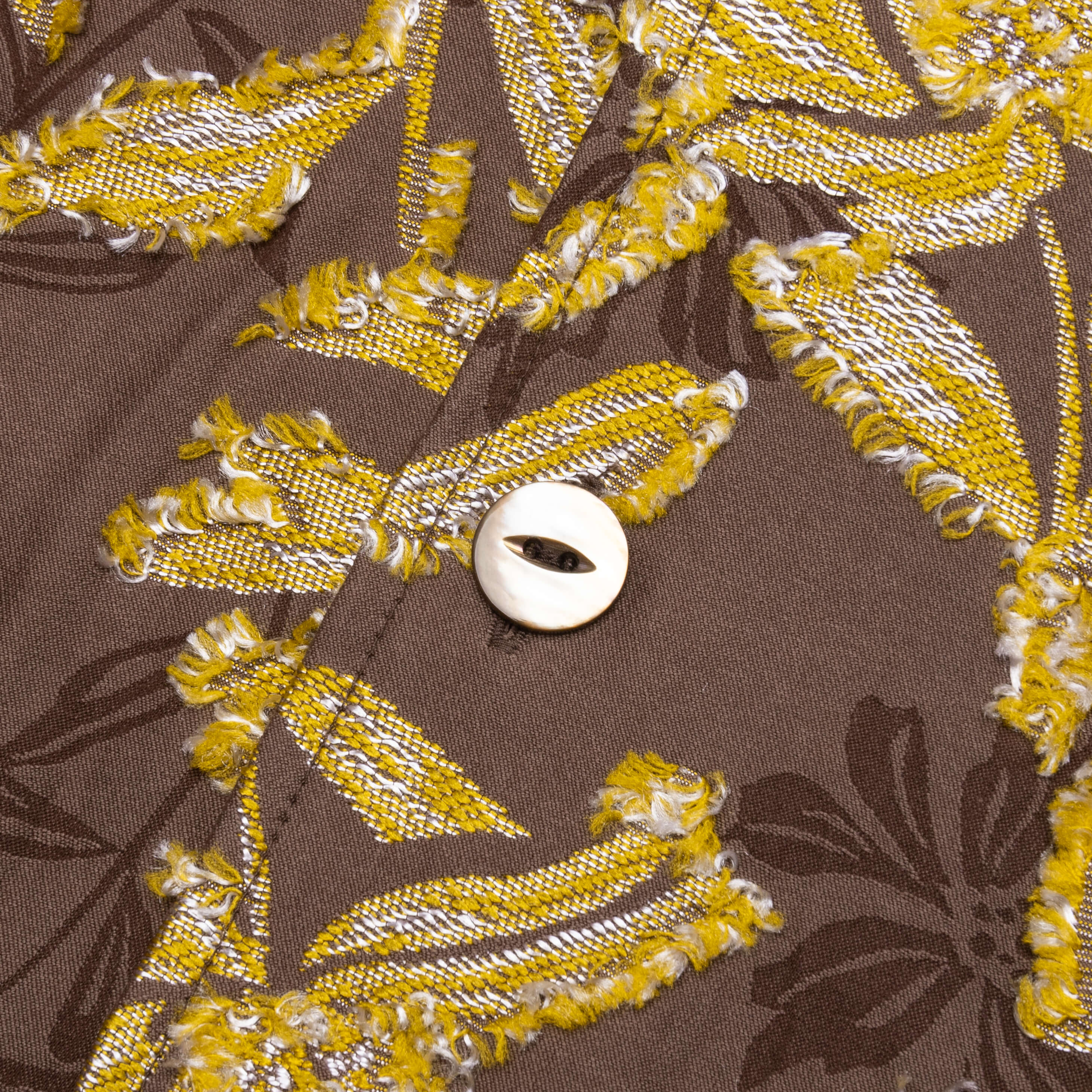 Flower Cut Cabana Shirt - Brown - Image 4