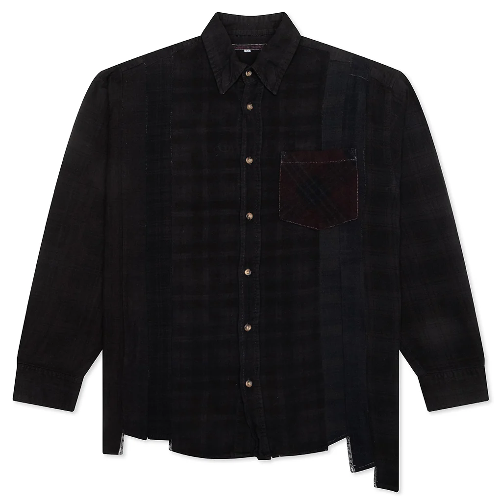 Over Dye 7 Cuts Shirt - Black