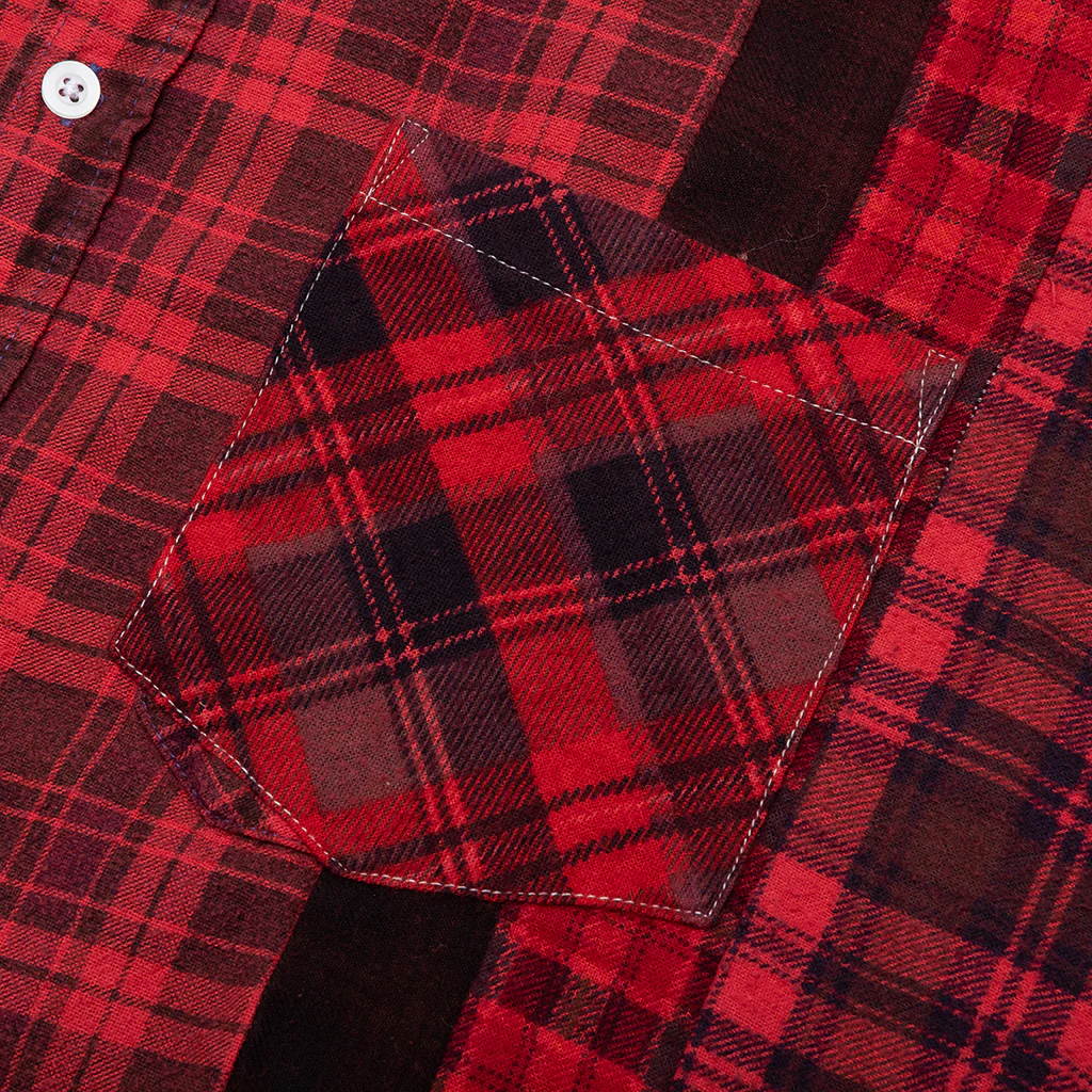 Over Dye 7 Cuts Shirt - Red - Image 4