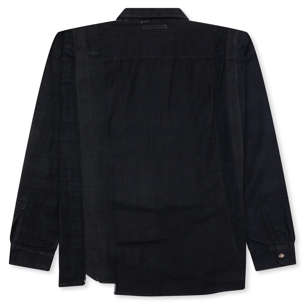 Over Dye 7 Cuts Wide Shirt - Black - Image 2