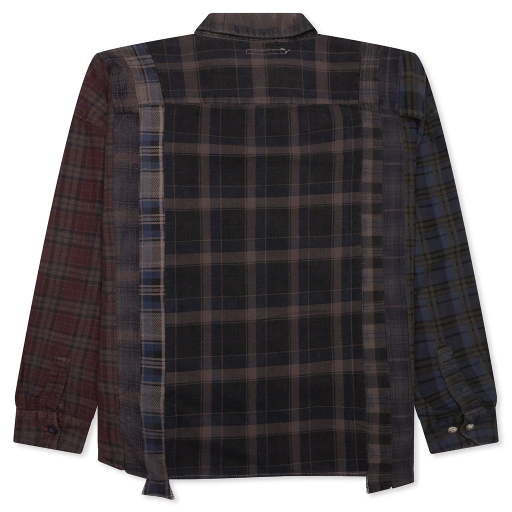 Over Dye 7 Cuts Wide Shirt - Brown - Image 2