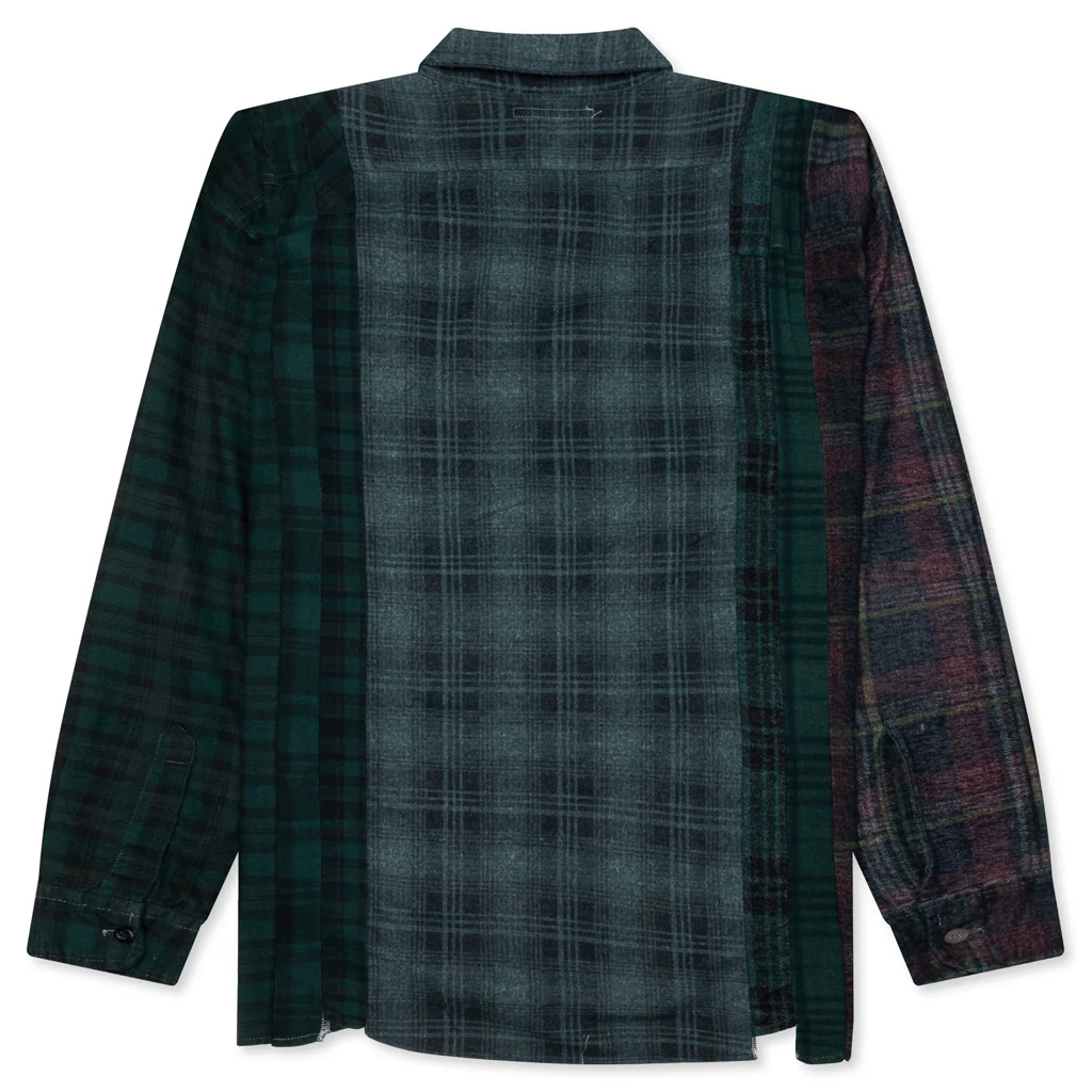 Over Dye 7 Cuts Wide Shirt - Green - Image 2