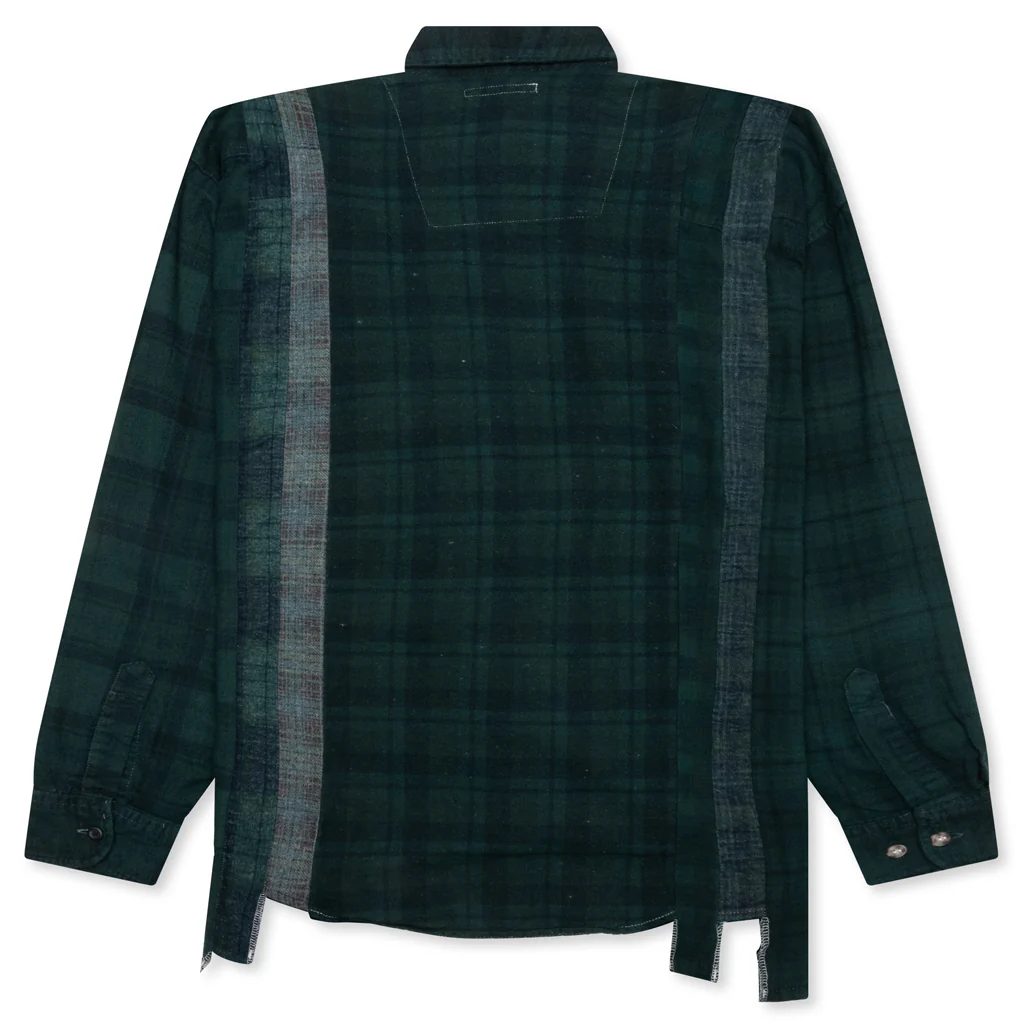 Over Dye 7 Cuts Wide Shirt - Green - Image 2