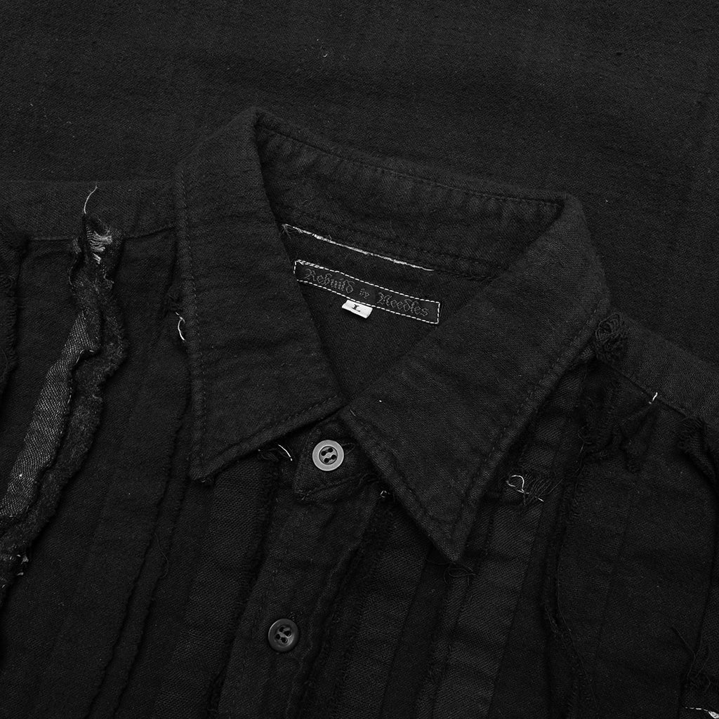Over Dyed Ribbon Shirt - Black - Image 3