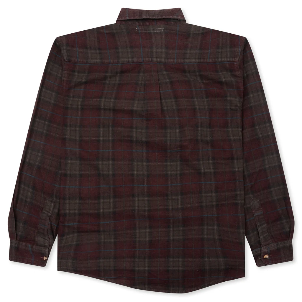 Over Dyed Ribbon Shirt - Brown - Image 2