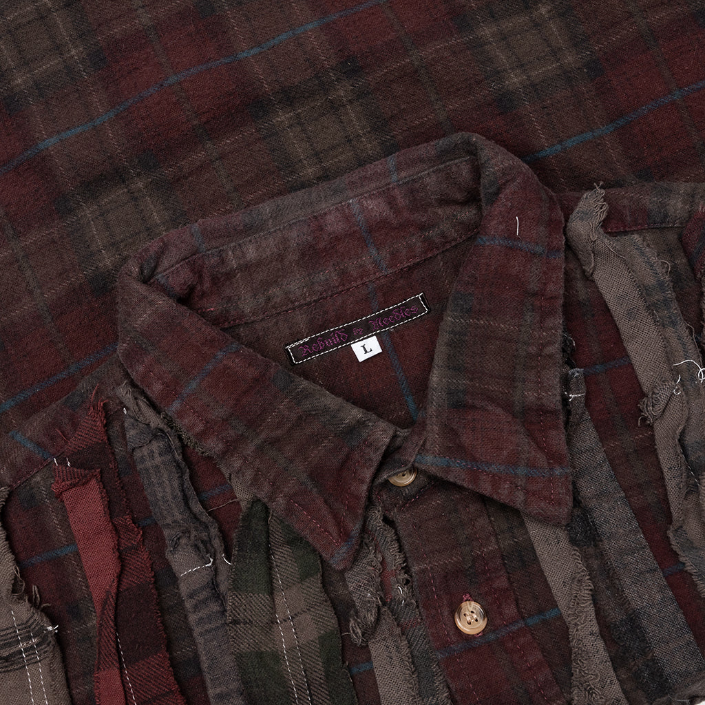 Over Dyed Ribbon Shirt - Brown - Image 3