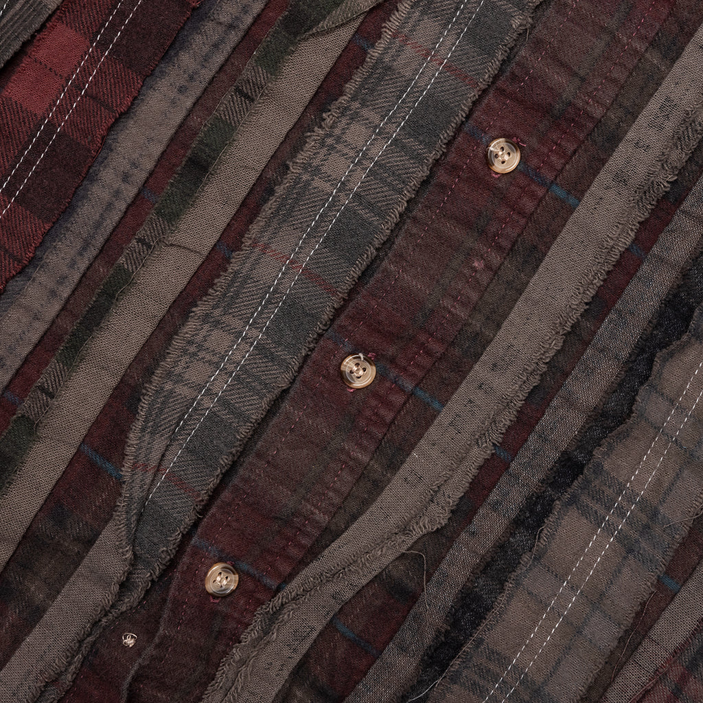 Over Dyed Ribbon Shirt - Brown - Image 4