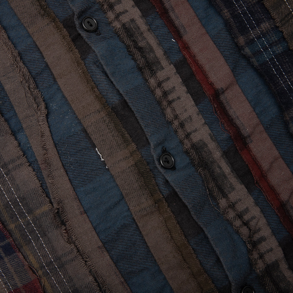Over Dyed Ribbon Wide Shirt - Brown - Image 4