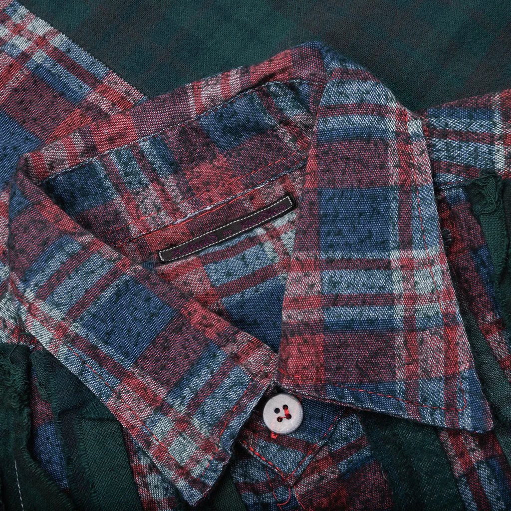 Over Dyed Ribbon Wide Shirt - Green - Image 3