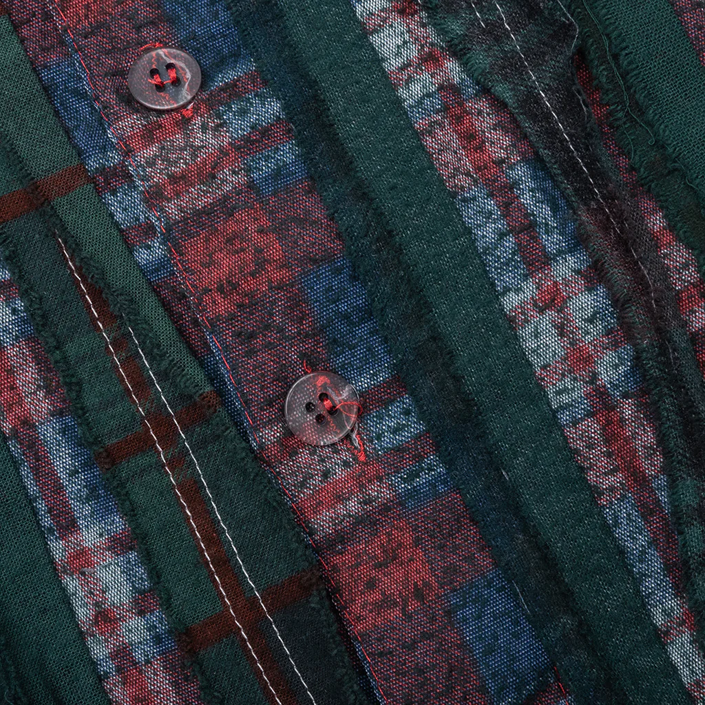 Over Dyed Ribbon Wide Shirt - Green - Image 5