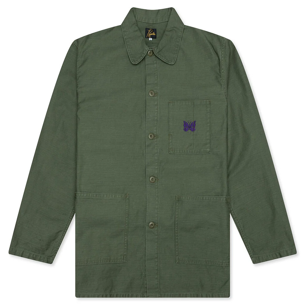 Reversed Sateen Coverall - Olive