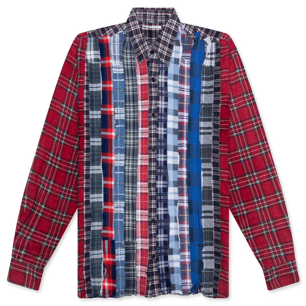 Ribbon Wide Flannel Shirt - Assorted