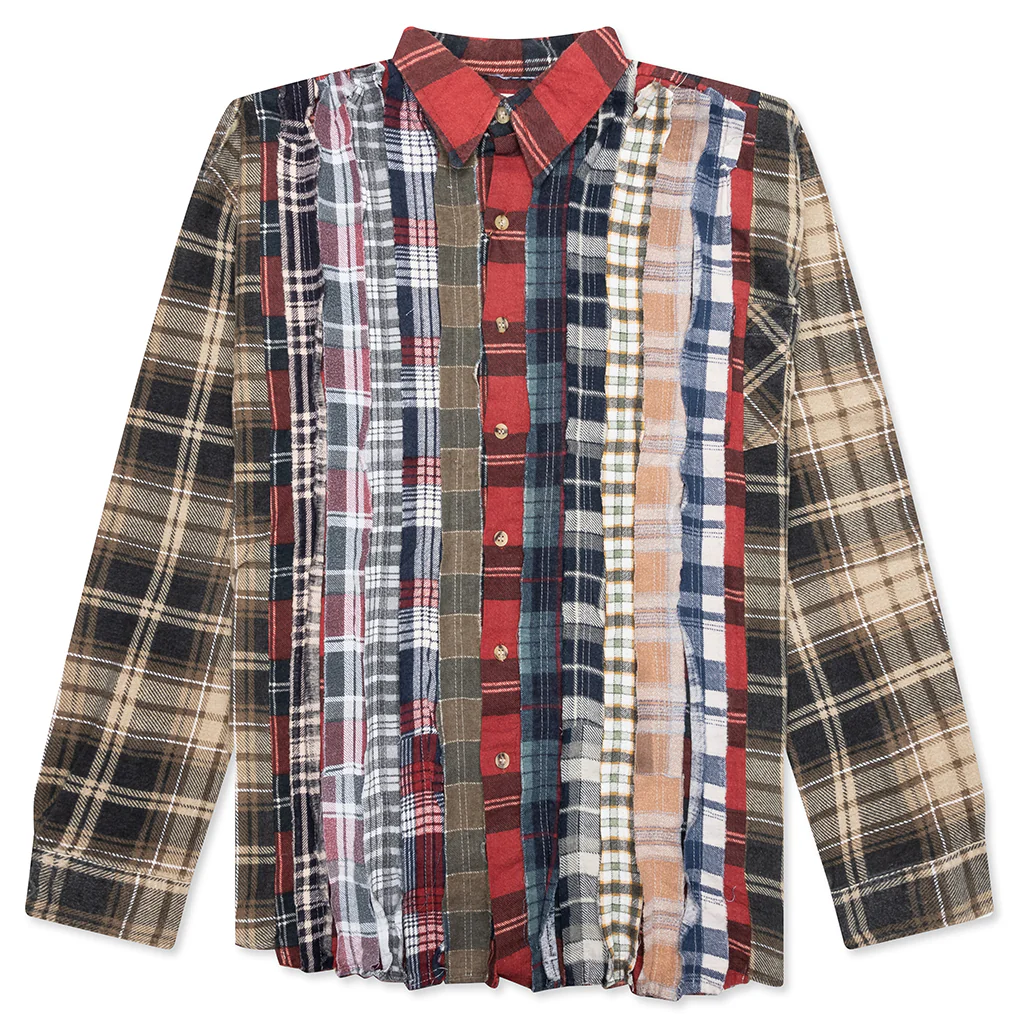 Ribbon Wide Flannel Shirt - Assorted